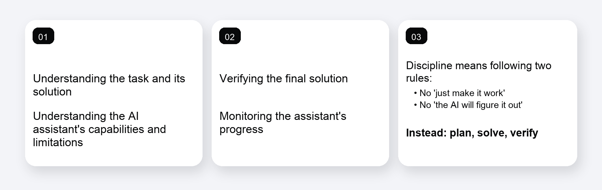 Understanding, control, and the discipline required when working with AI